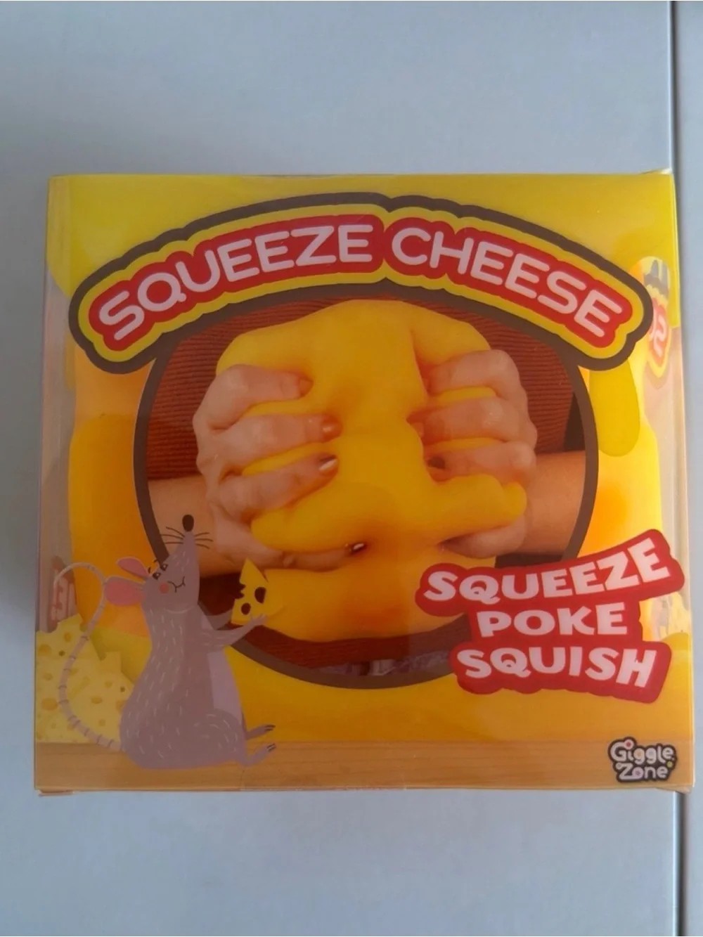 Jumbo Squishy - Squeeze Cheese Stress Toy - Yellow - Giggle Zone